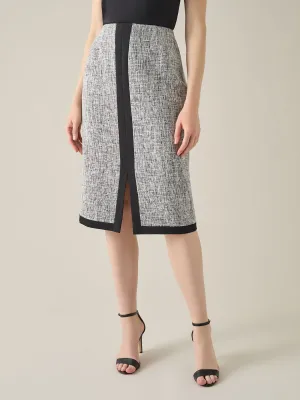 Colorblock Skimmer Skirt, Tweed