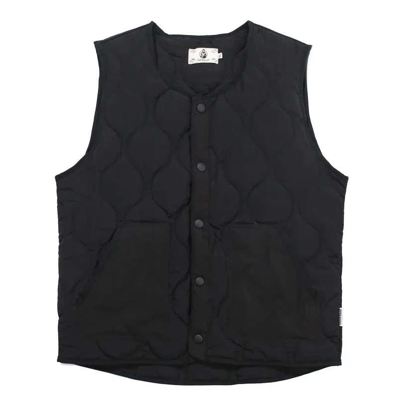 Cotton Padded Vest Mens Sleeveless Quilted Jacket - Thick Warm Casual Outerwear