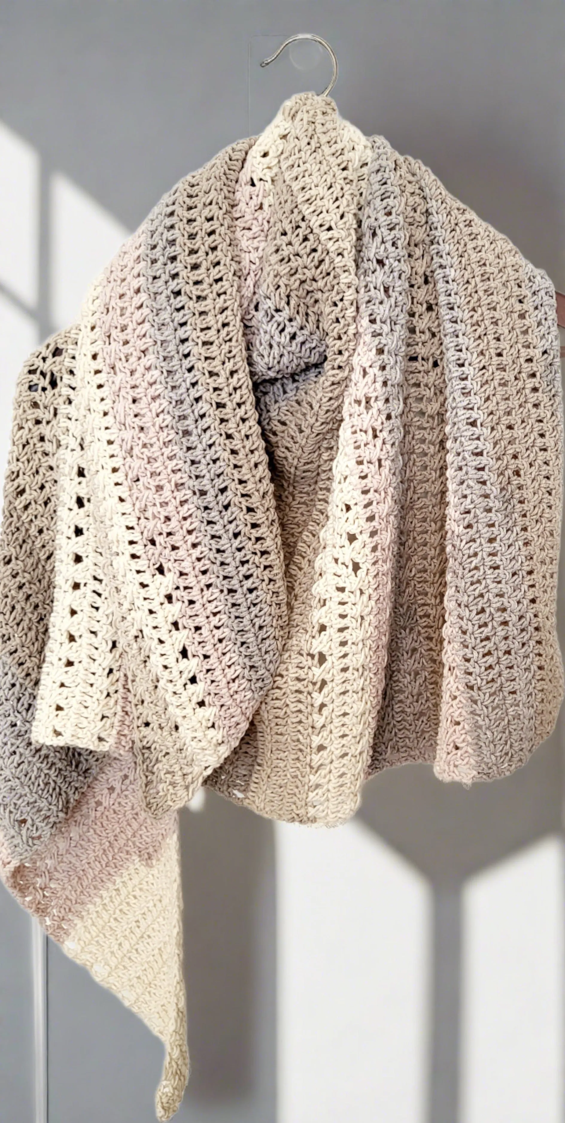 Crochet Shawl - Super Soft Shawl - Cotton yarn Shawl - Crochet Asymmetrical Shawl