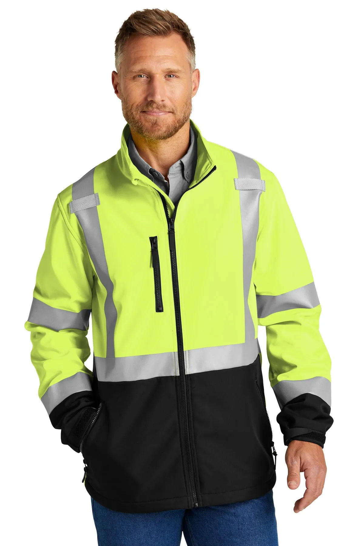 Custom Embroidered - CornerStone® ANSI 107 Class 3 Soft Shell Jacket CSJ503