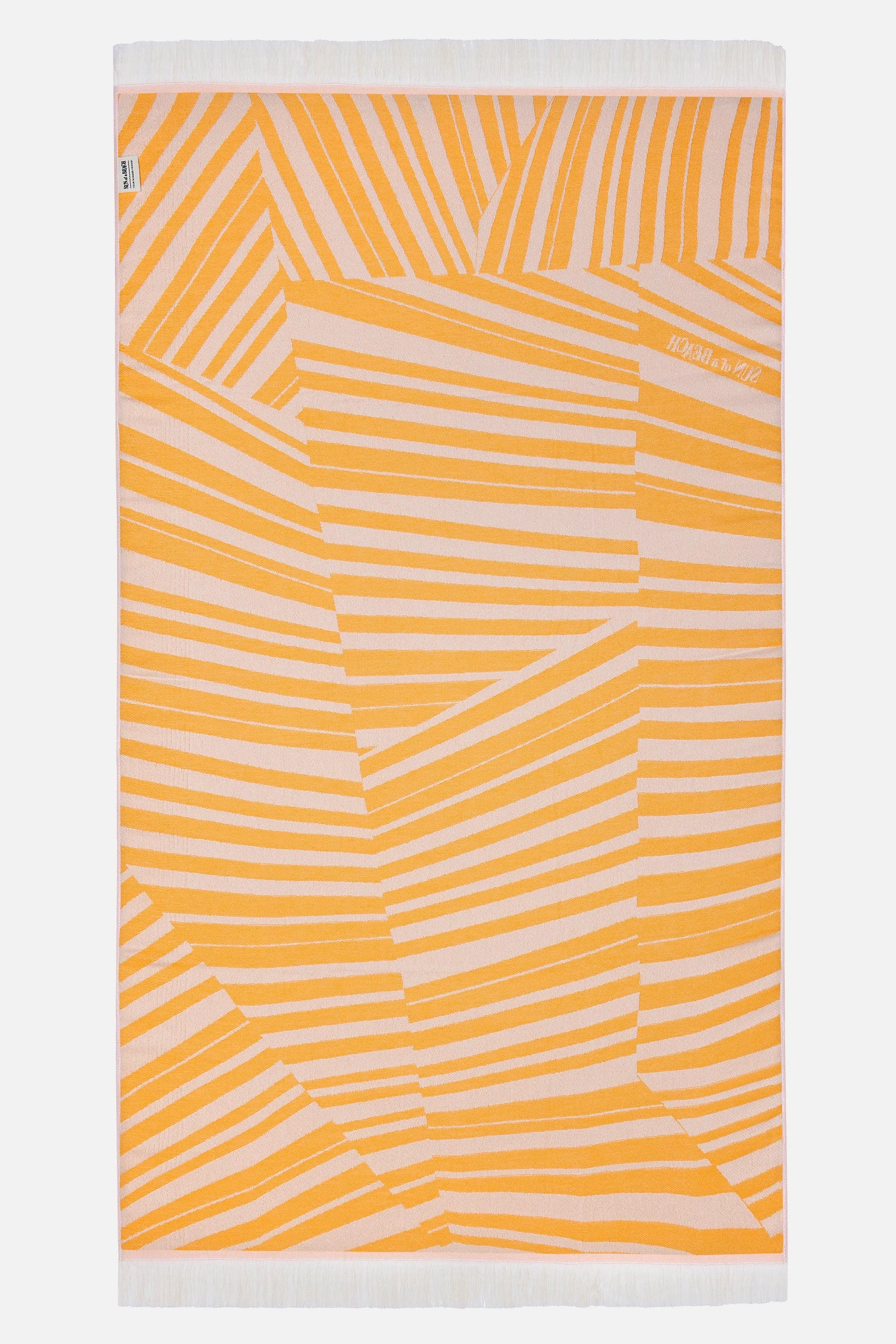 Cycladic Tiles Super Yellow | Feather Beach Towel