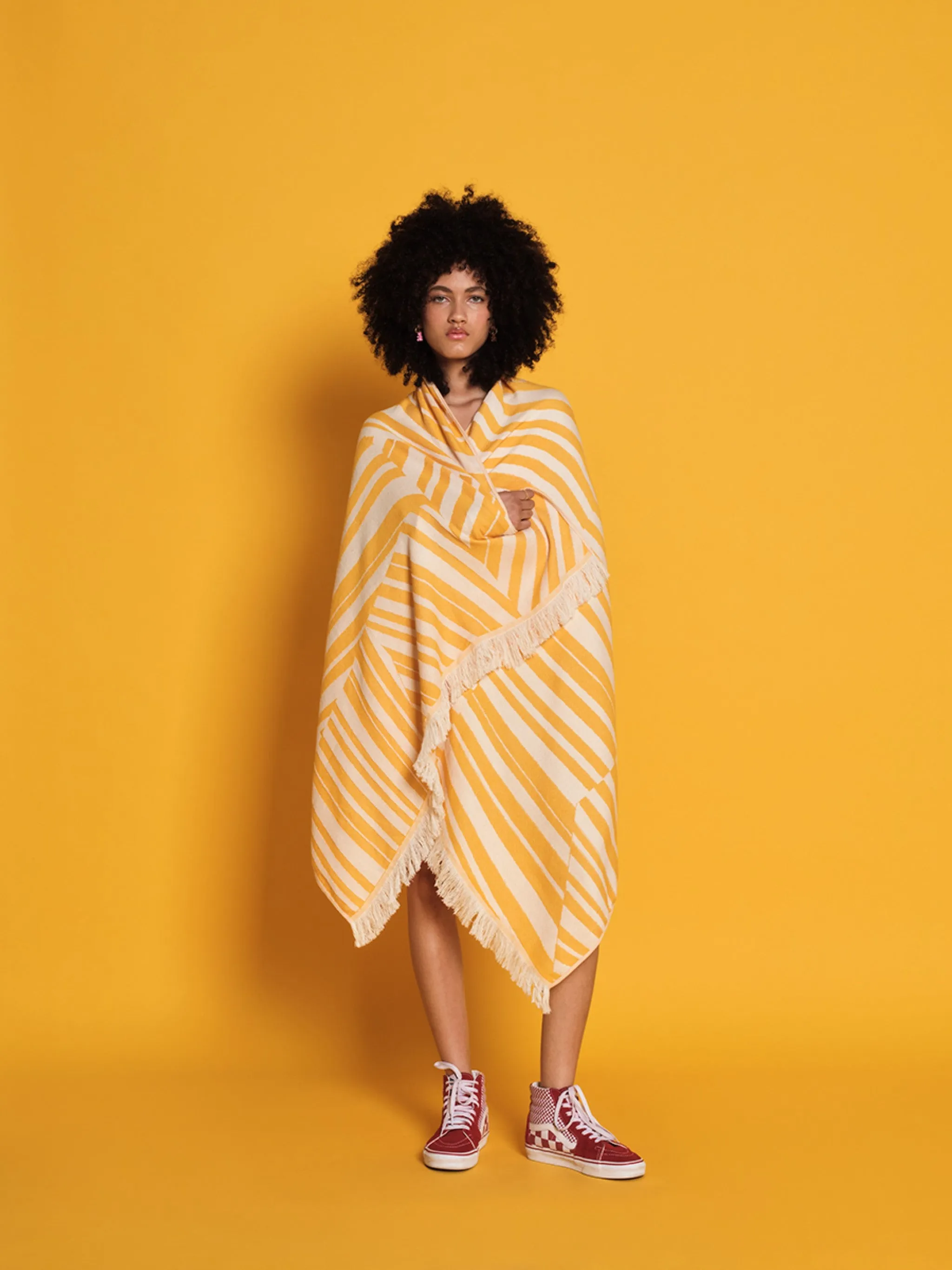 Cycladic Tiles Super Yellow | Feather Beach Towel