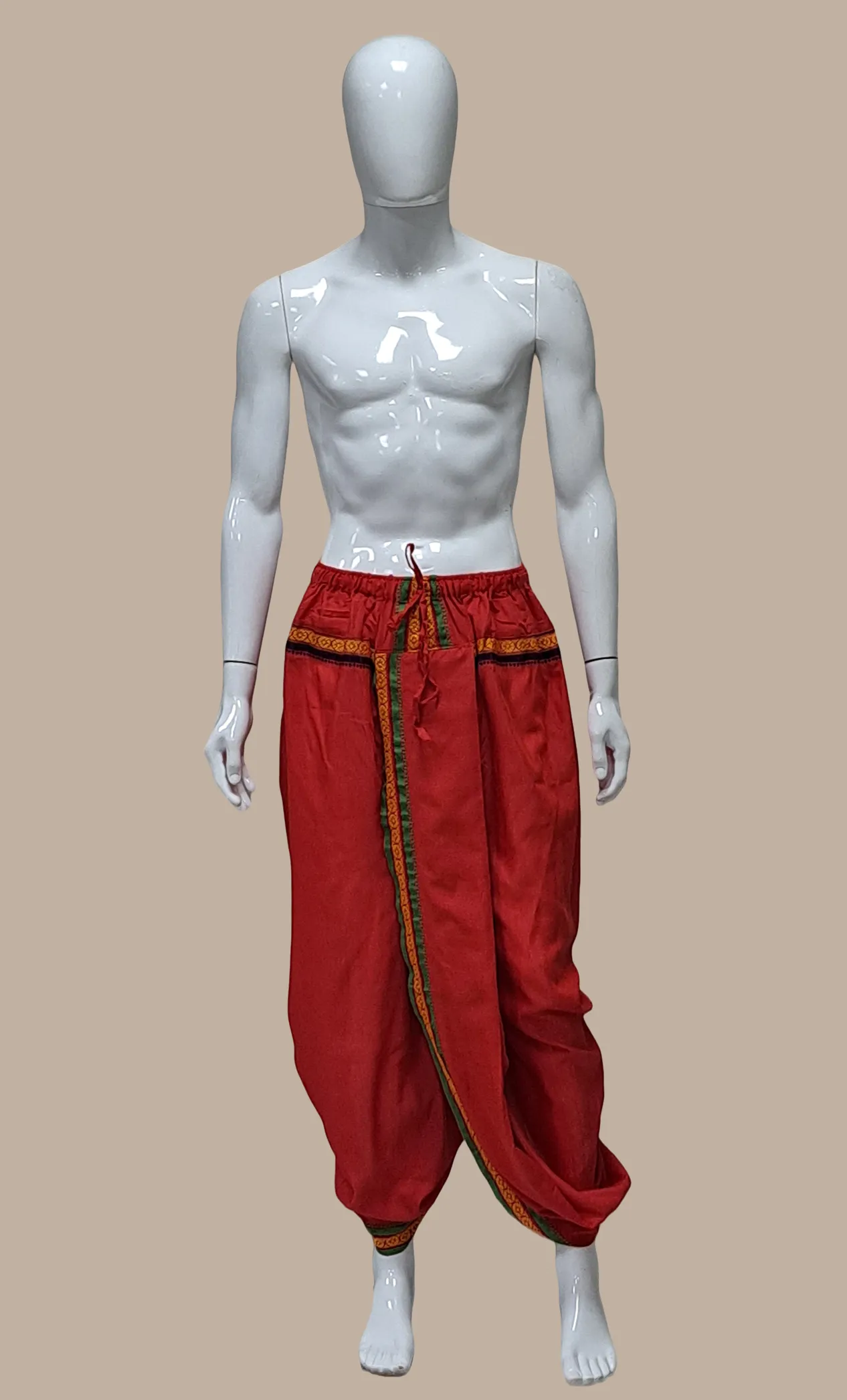 Deep Red Embroidered Dhoti Pants