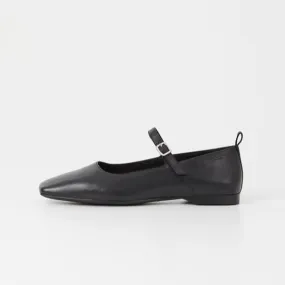 DELIA Black Leather Mary Janes