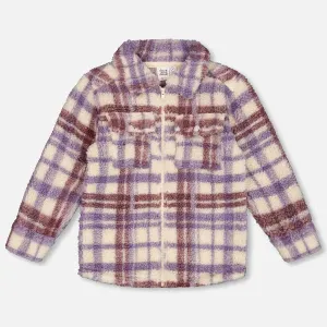 Deux Par Deux Overshirt - Purple Plaid