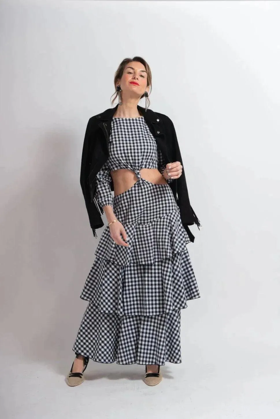 Diane maxi dress - black gingham