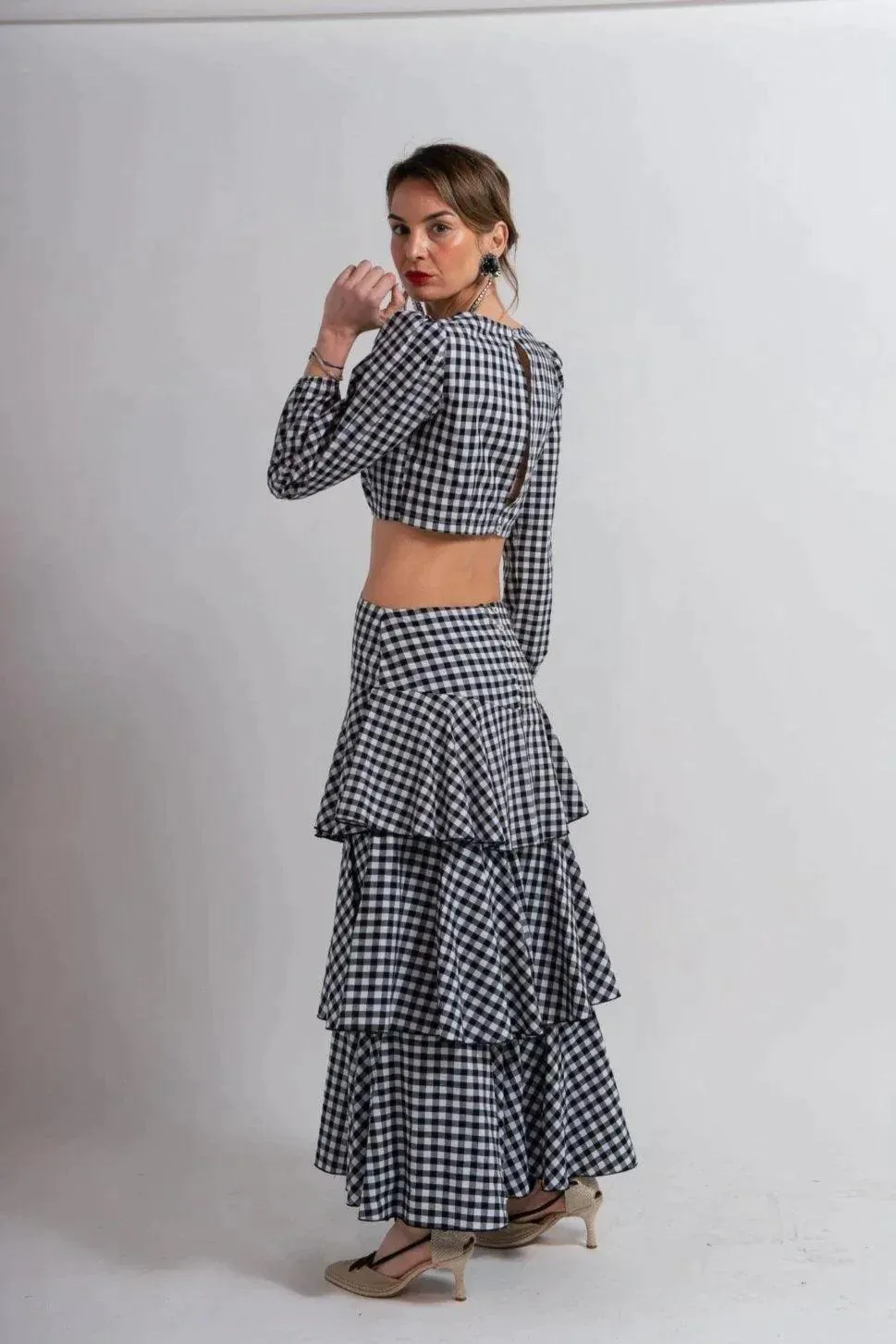 Diane maxi dress - black gingham