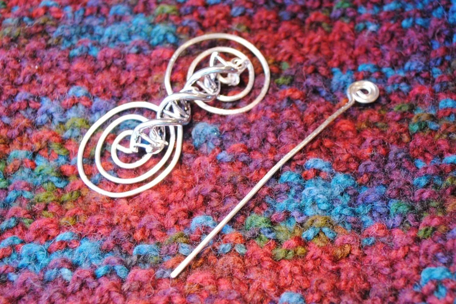 DNA Shawl Pin - Charmed Silver