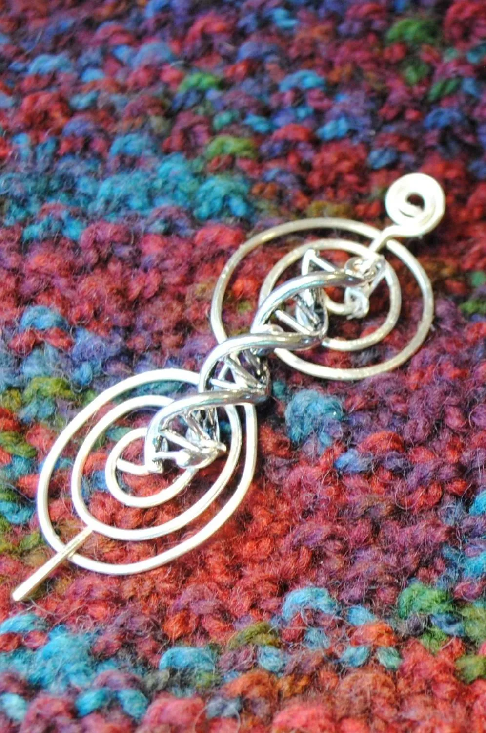 DNA Shawl Pin - Charmed Silver