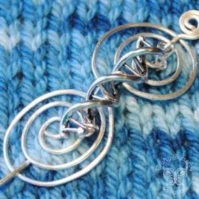 DNA Shawl Pin - Charmed Silver