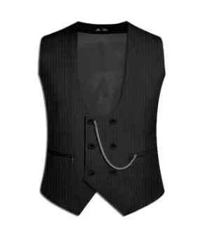 Double Breasted Waistcoat - Black 66570