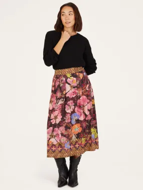 Emelia Tencel Midi Skirt - Elderberry Red