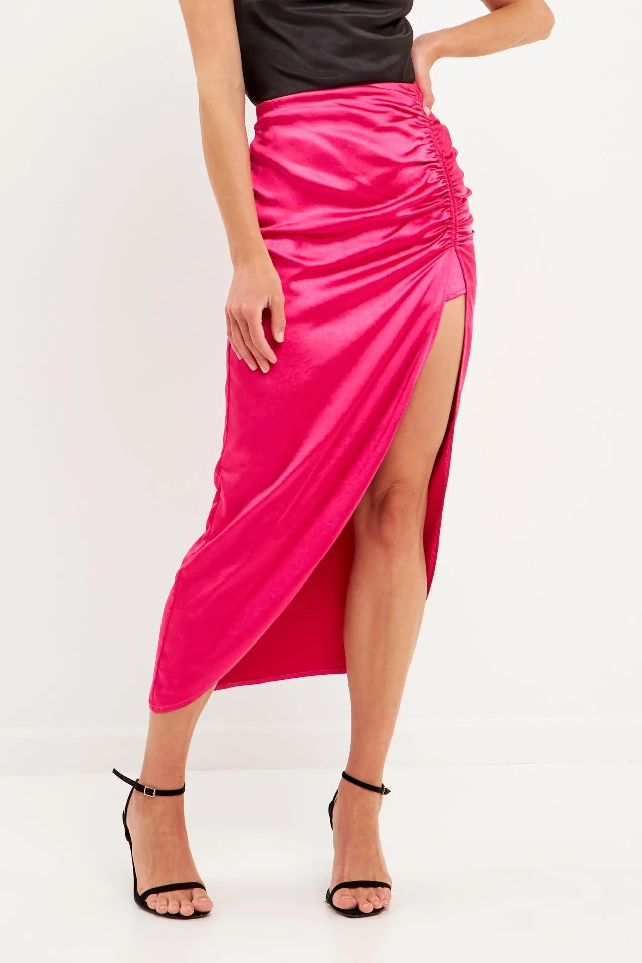 Endless Rose - Front Slit Midi Skirt - Final Sale