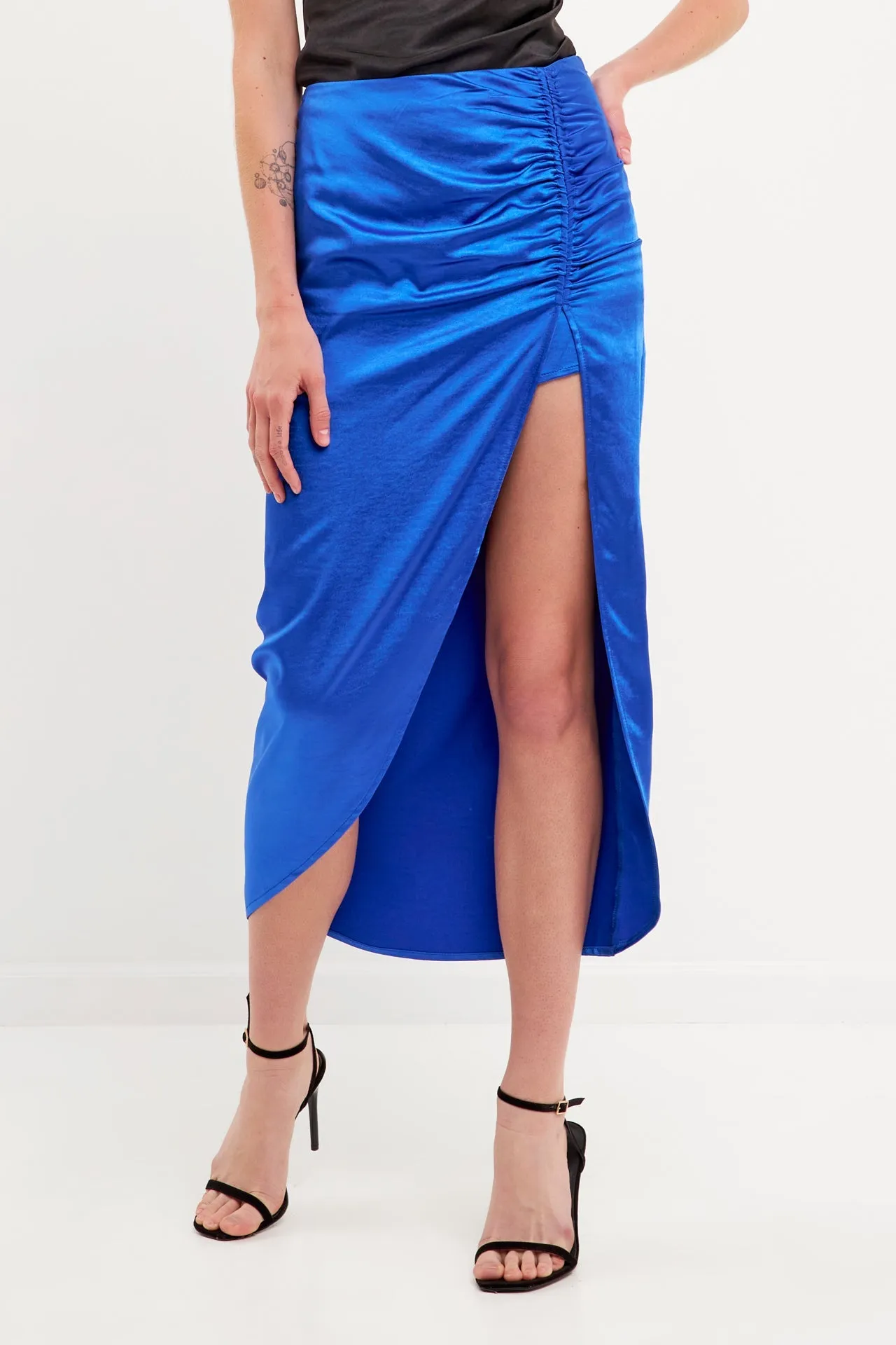 Endless Rose - Front Slit Midi Skirt - Final Sale