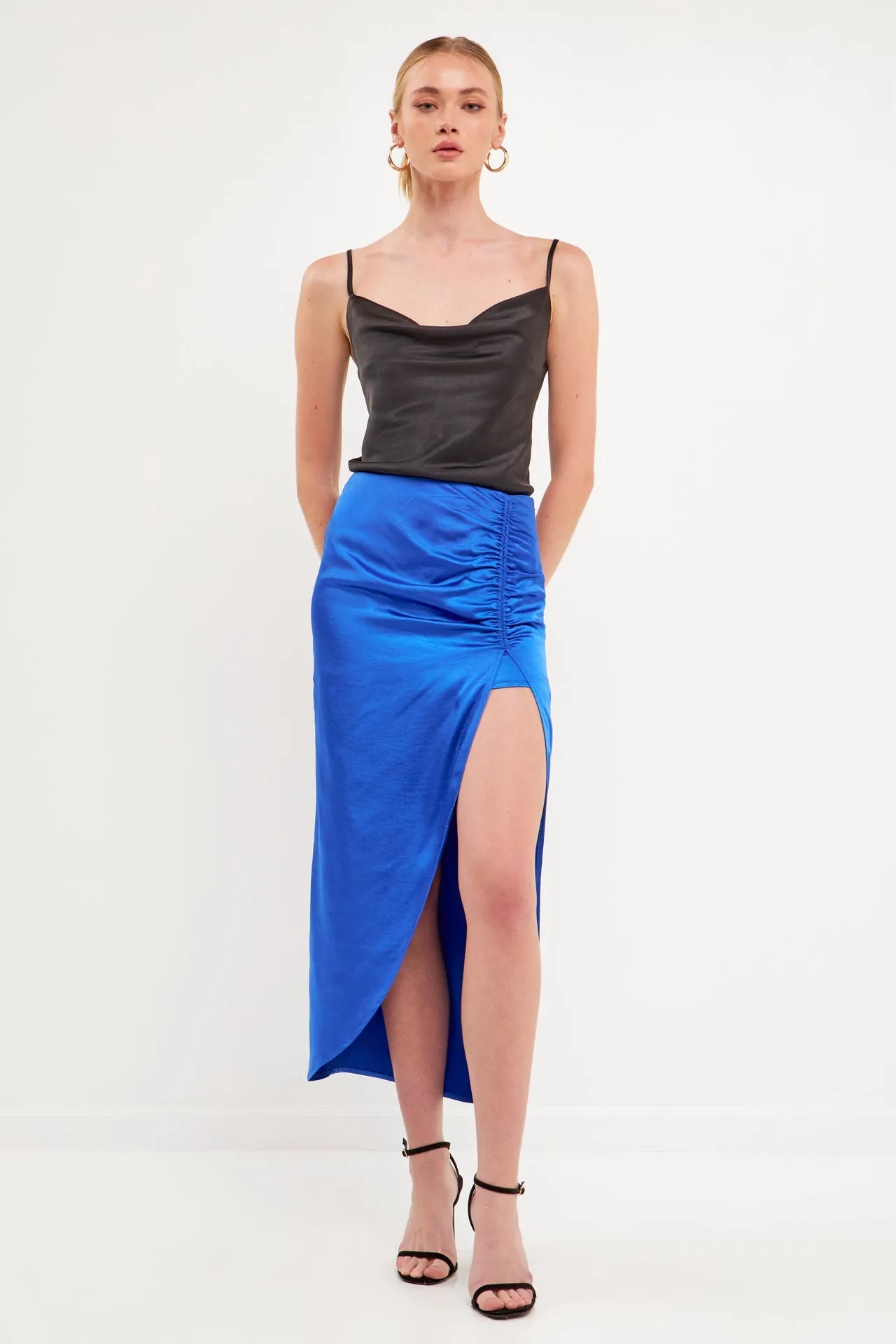 Endless Rose - Front Slit Midi Skirt - Final Sale