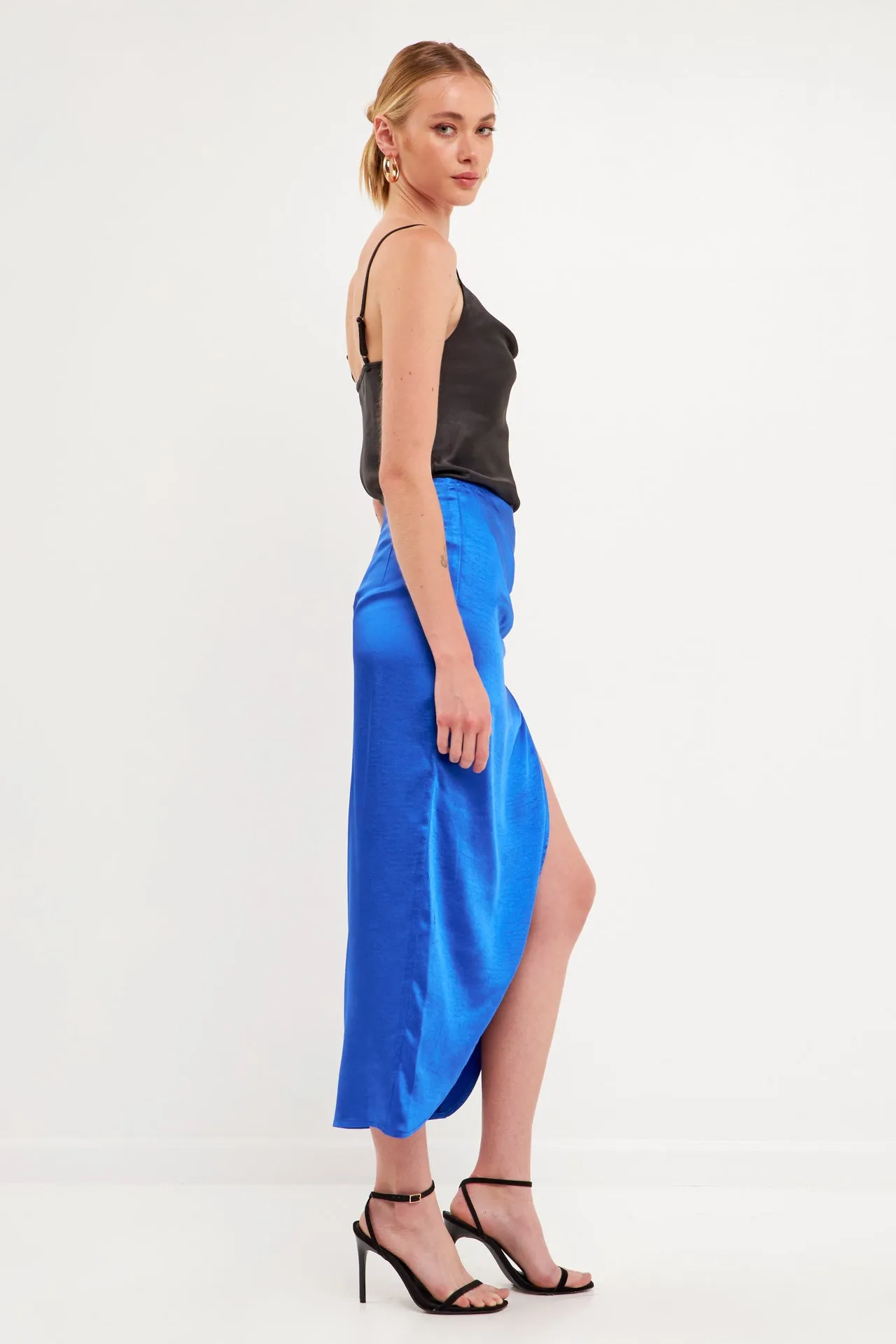 Endless Rose - Front Slit Midi Skirt - Final Sale