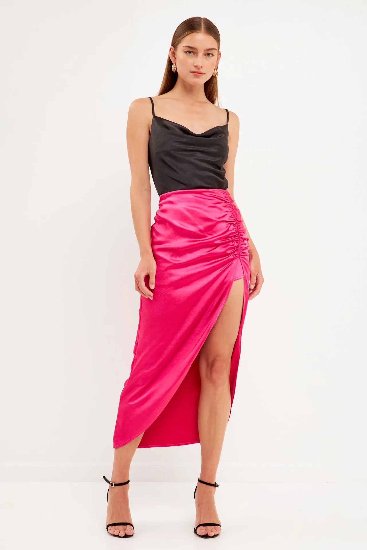 Endless Rose - Front Slit Midi Skirt - Final Sale