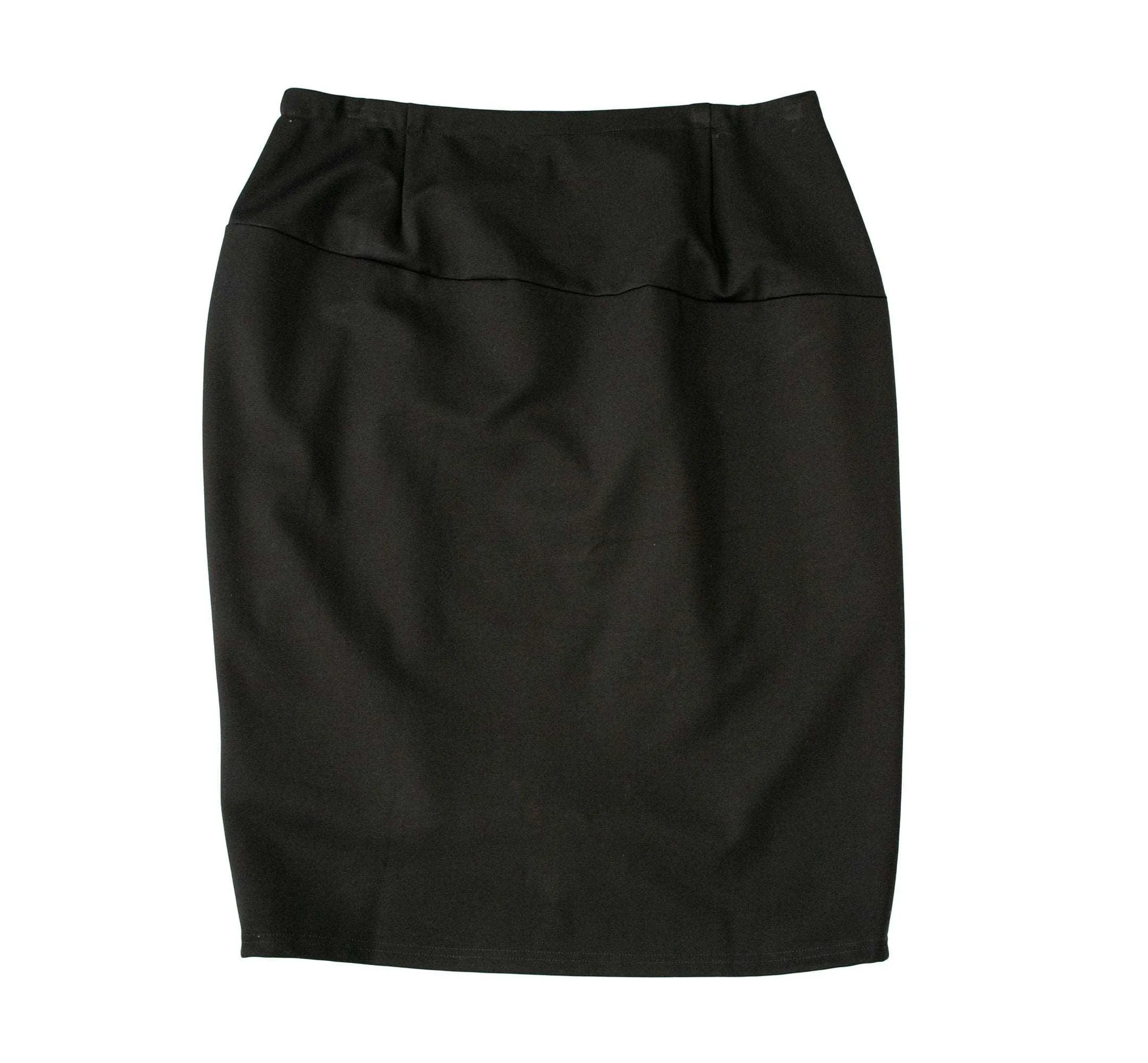 English Black PolySpandex V-Curve Skirt