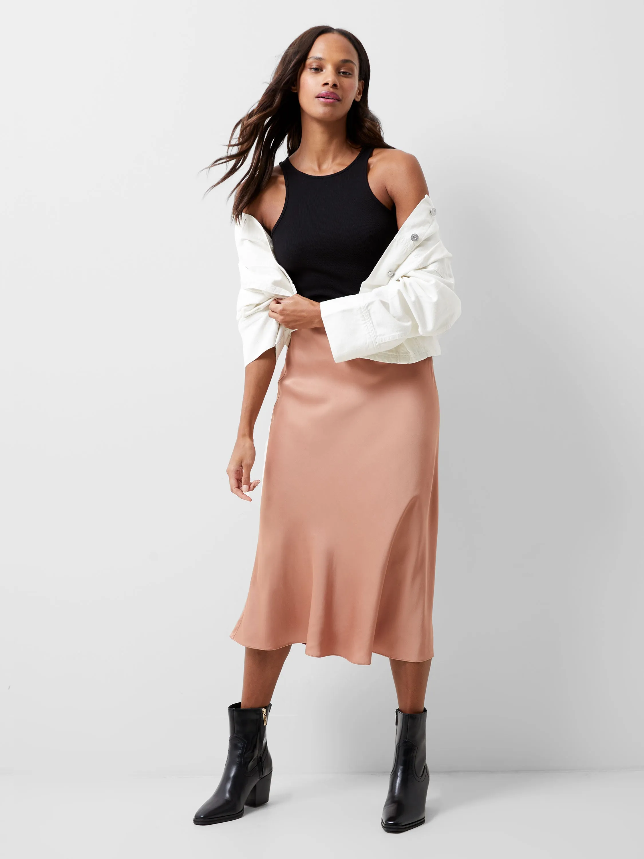 Ennis Eco Satin Midaxi Slip Skirt