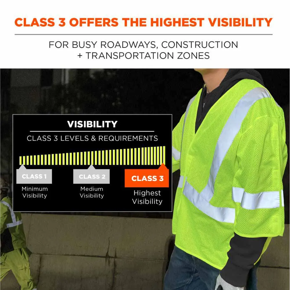 Ergodyne 23057 8315BA 2XL/3XL Lime Hi Vis Breakaway Safety Vest HL