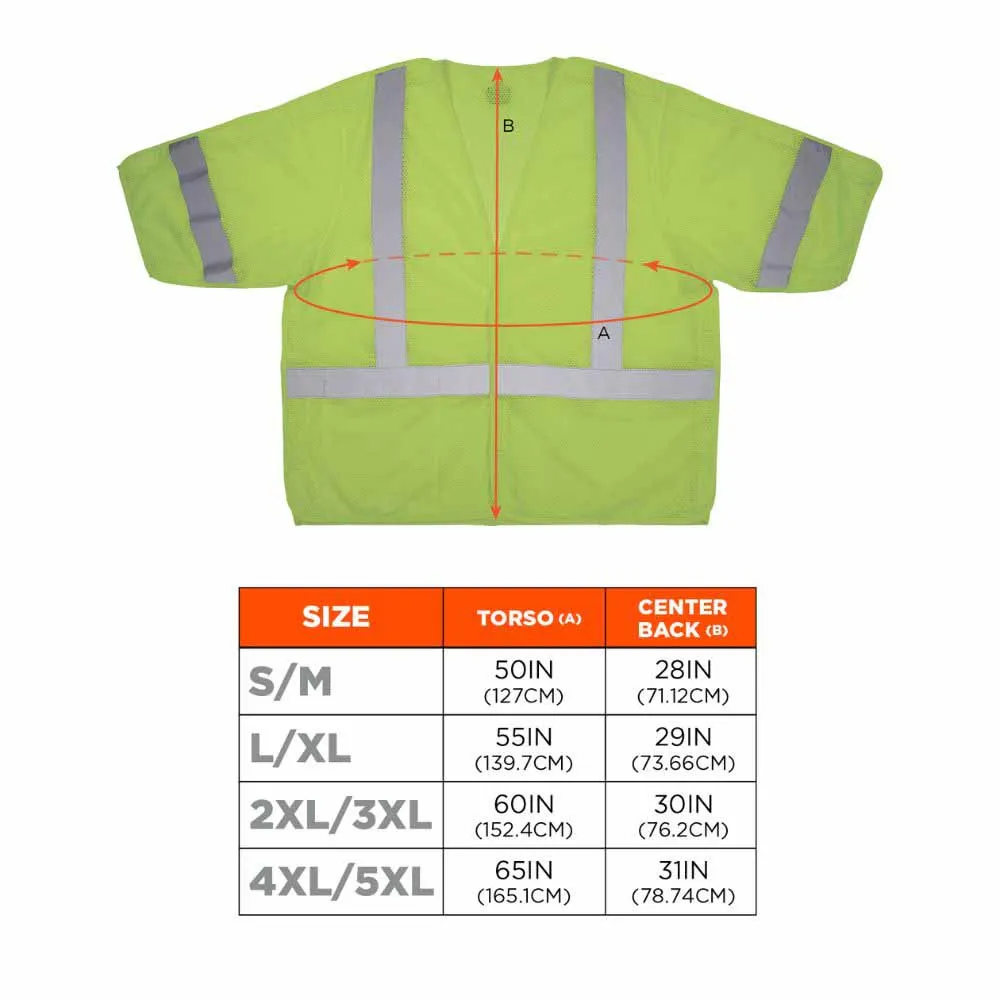 Ergodyne 23057 8315BA 2XL/3XL Lime Hi Vis Breakaway Safety Vest HL