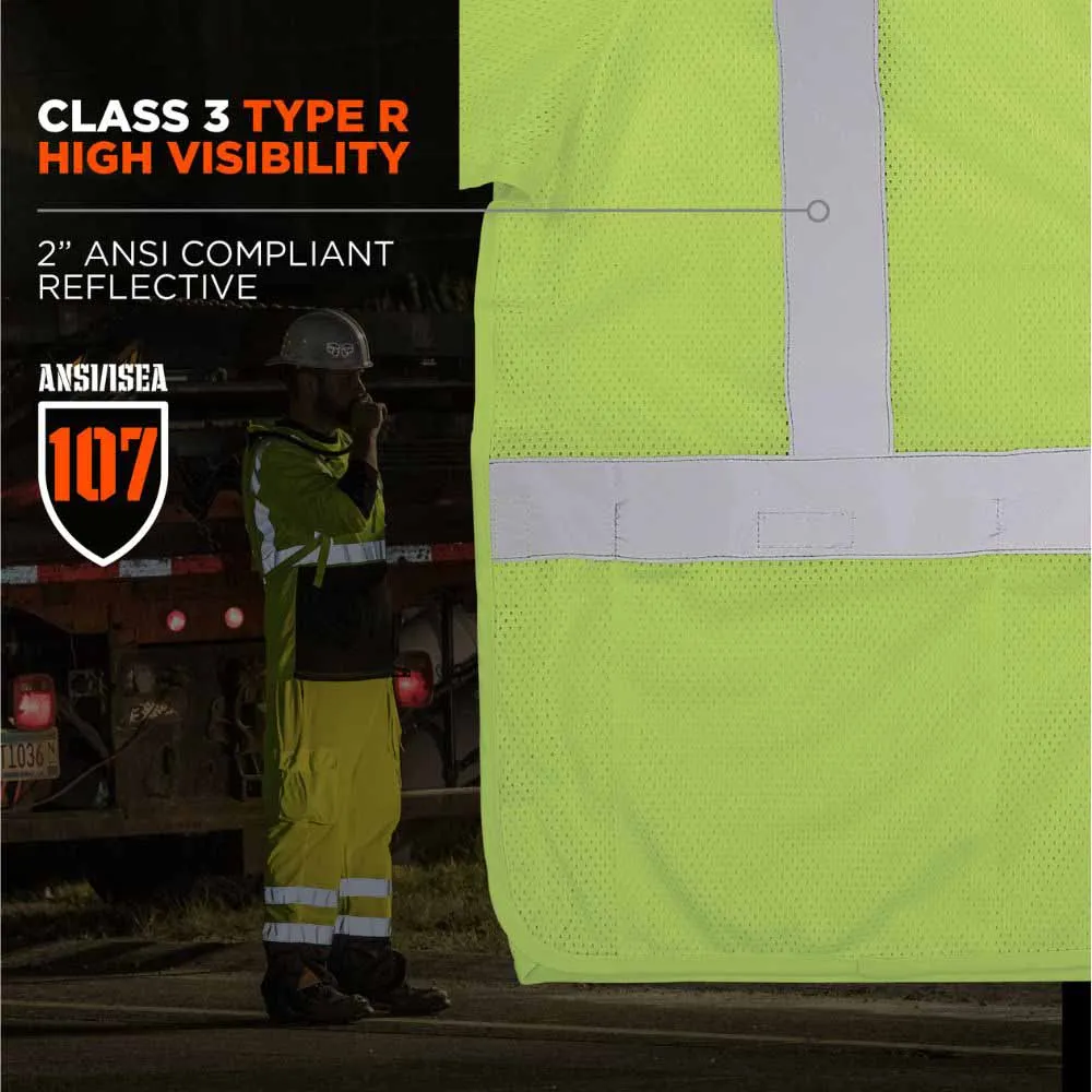 Ergodyne 23057 8315BA 2XL/3XL Lime Hi Vis Breakaway Safety Vest HL