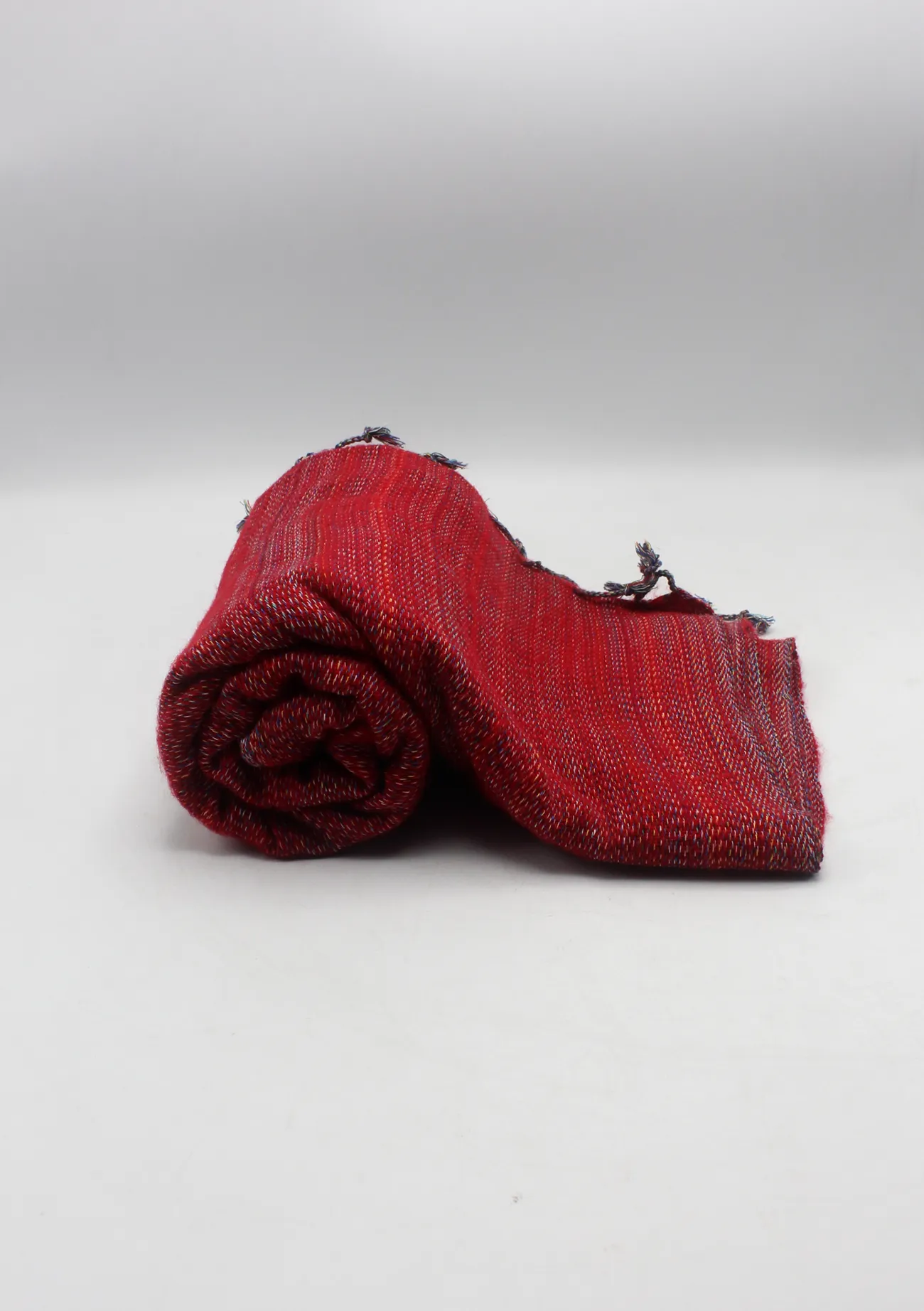 Exclusive Yak Wool Stripe Red Shawl