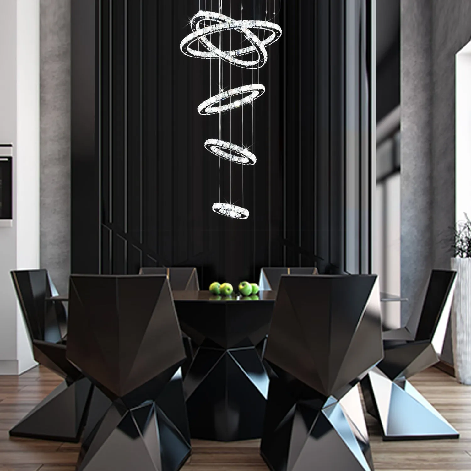 Five & Six Ring Crystal Chandelier