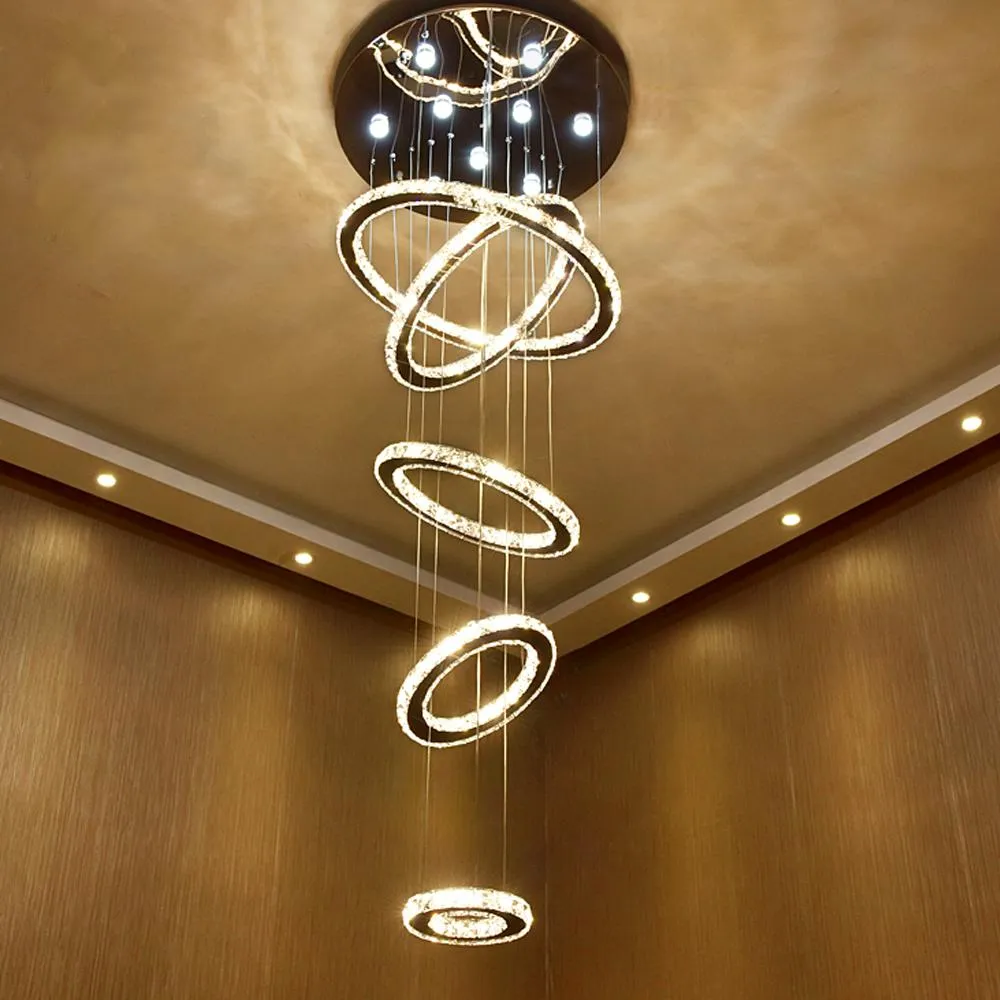 Five & Six Ring Crystal Chandelier