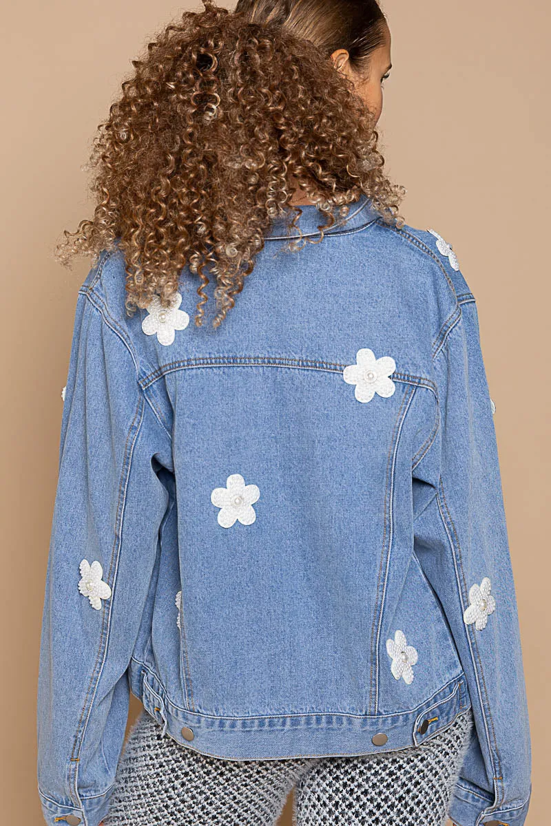 Flower Patch Denim Jacket by POL