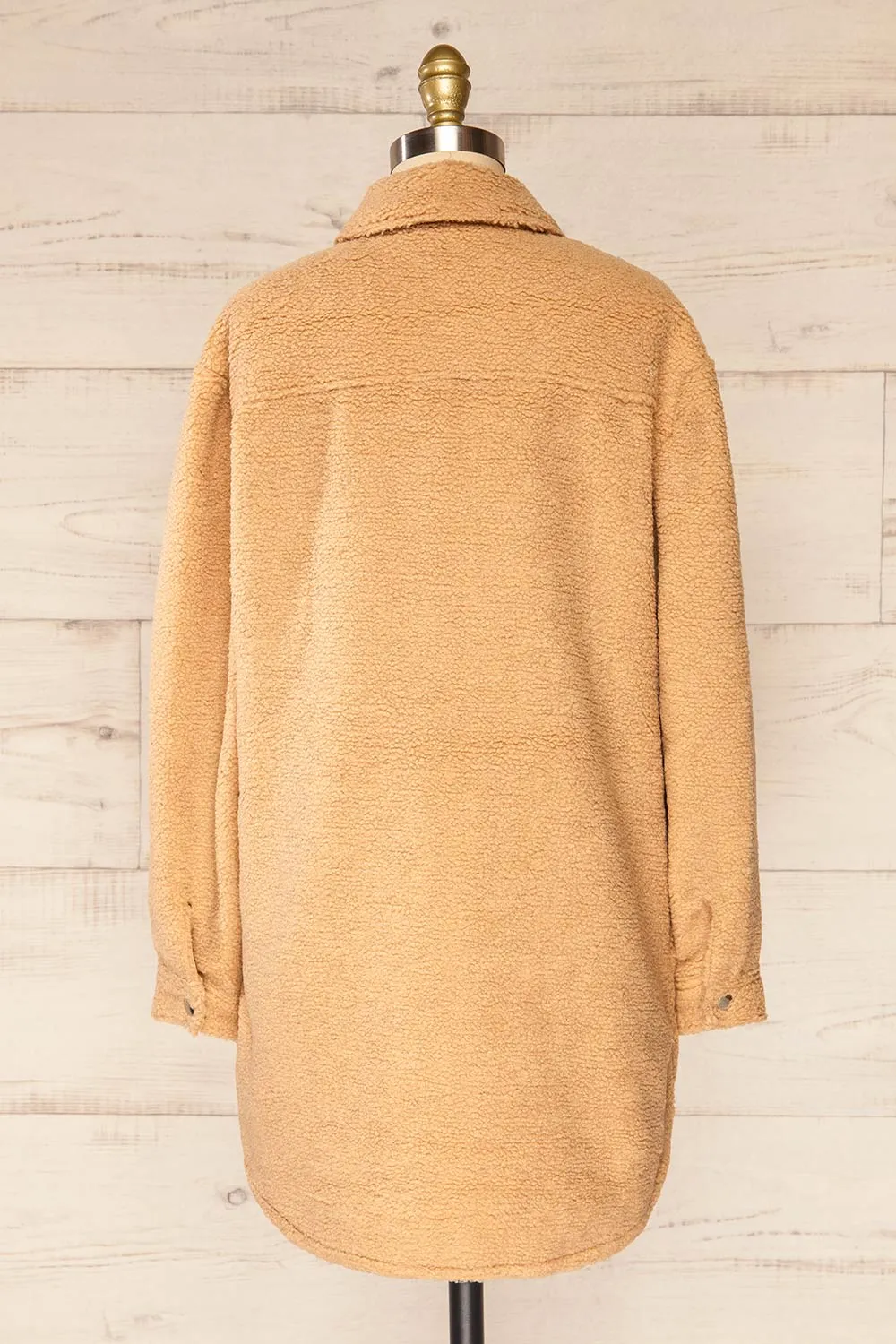 Funchal Sand | Oversized Fuzzy Shirt Jacket