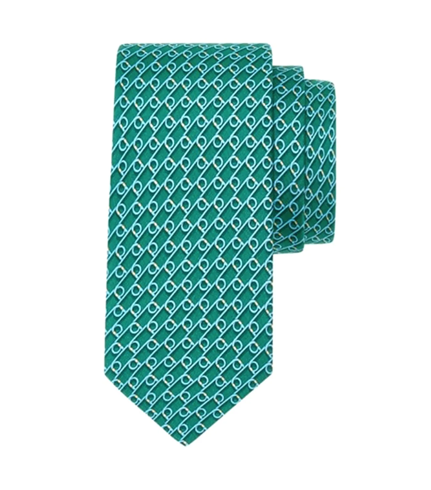 Gancini Print Tie Green