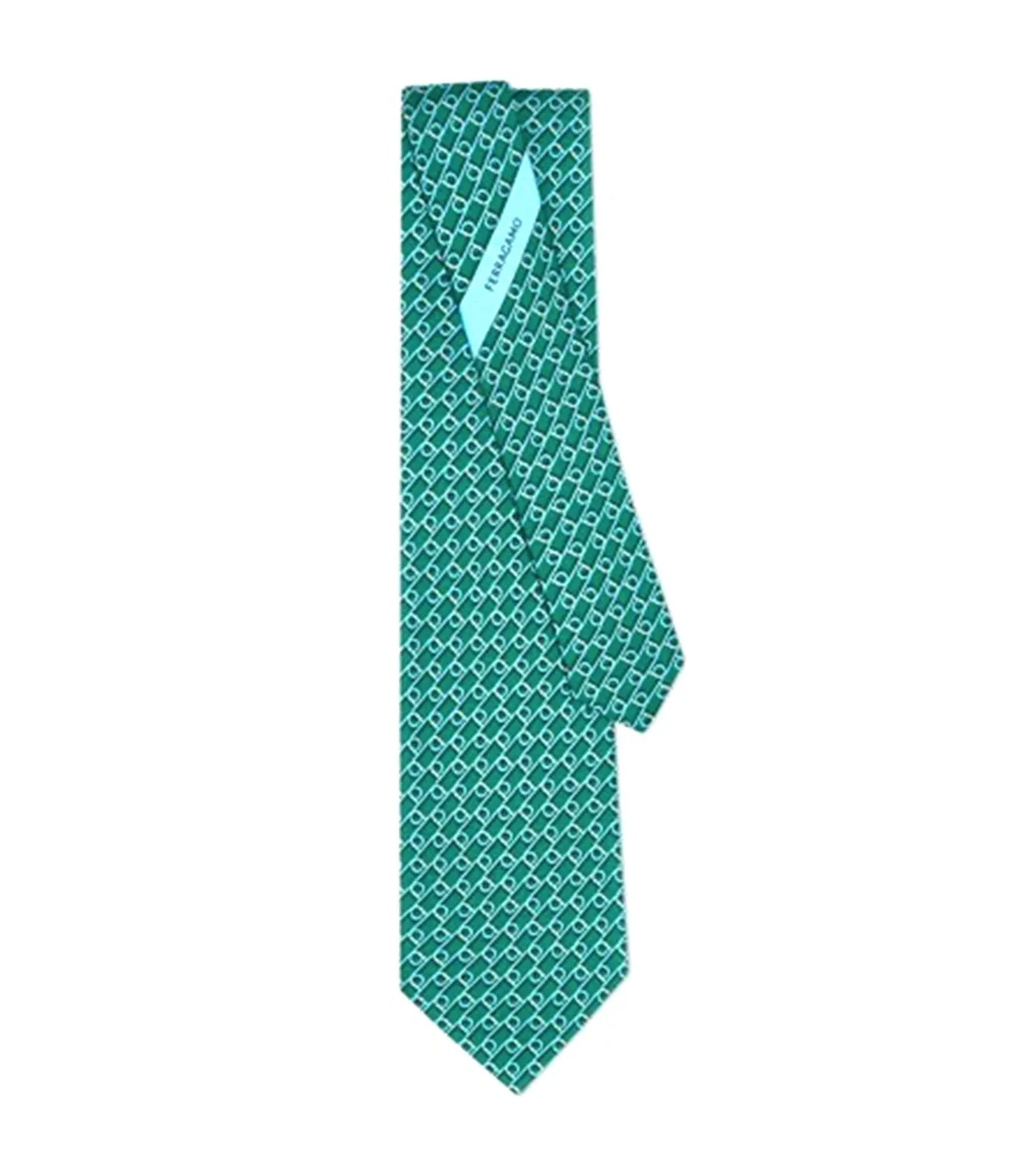 Gancini Print Tie Green