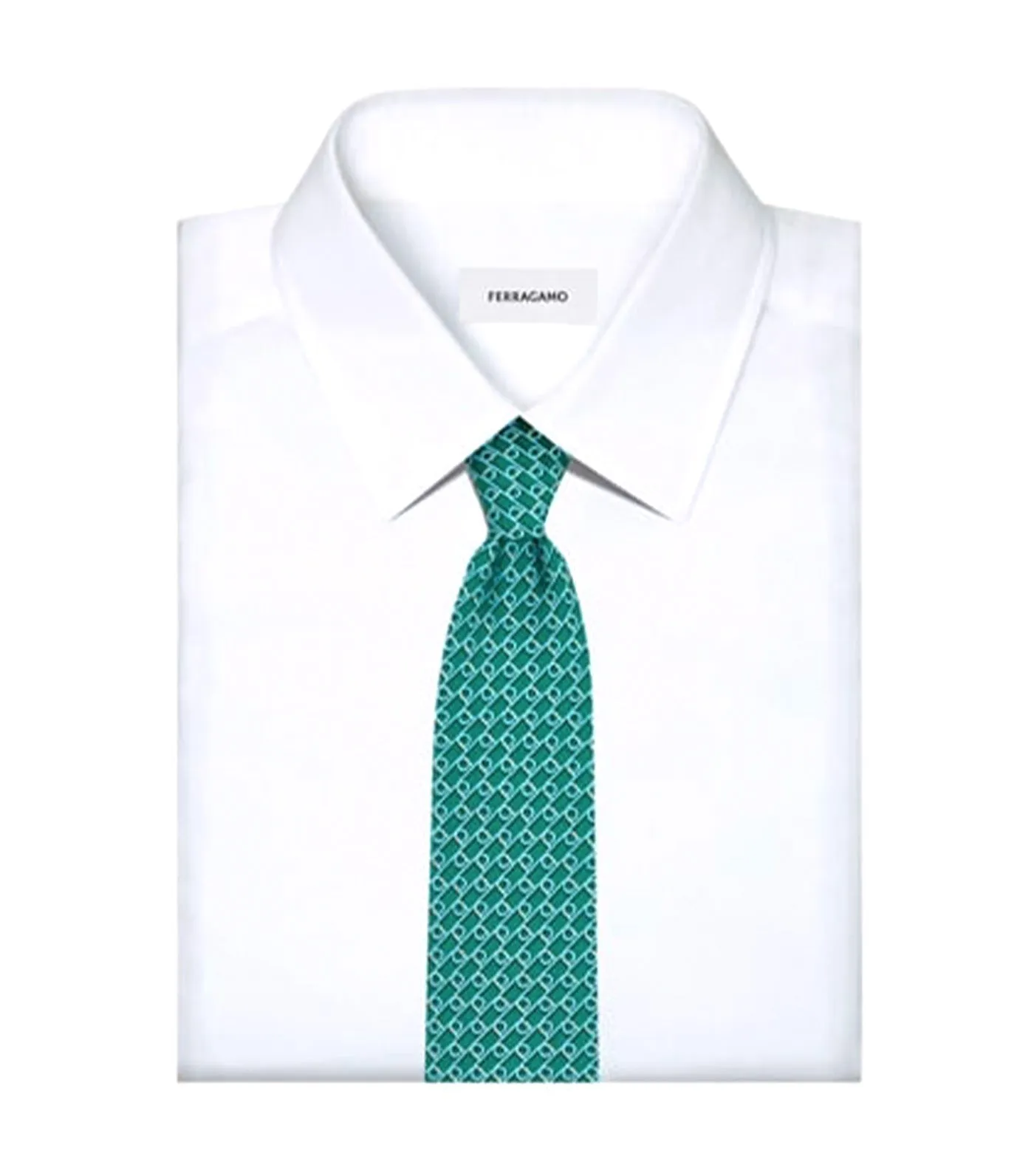 Gancini Print Tie Green