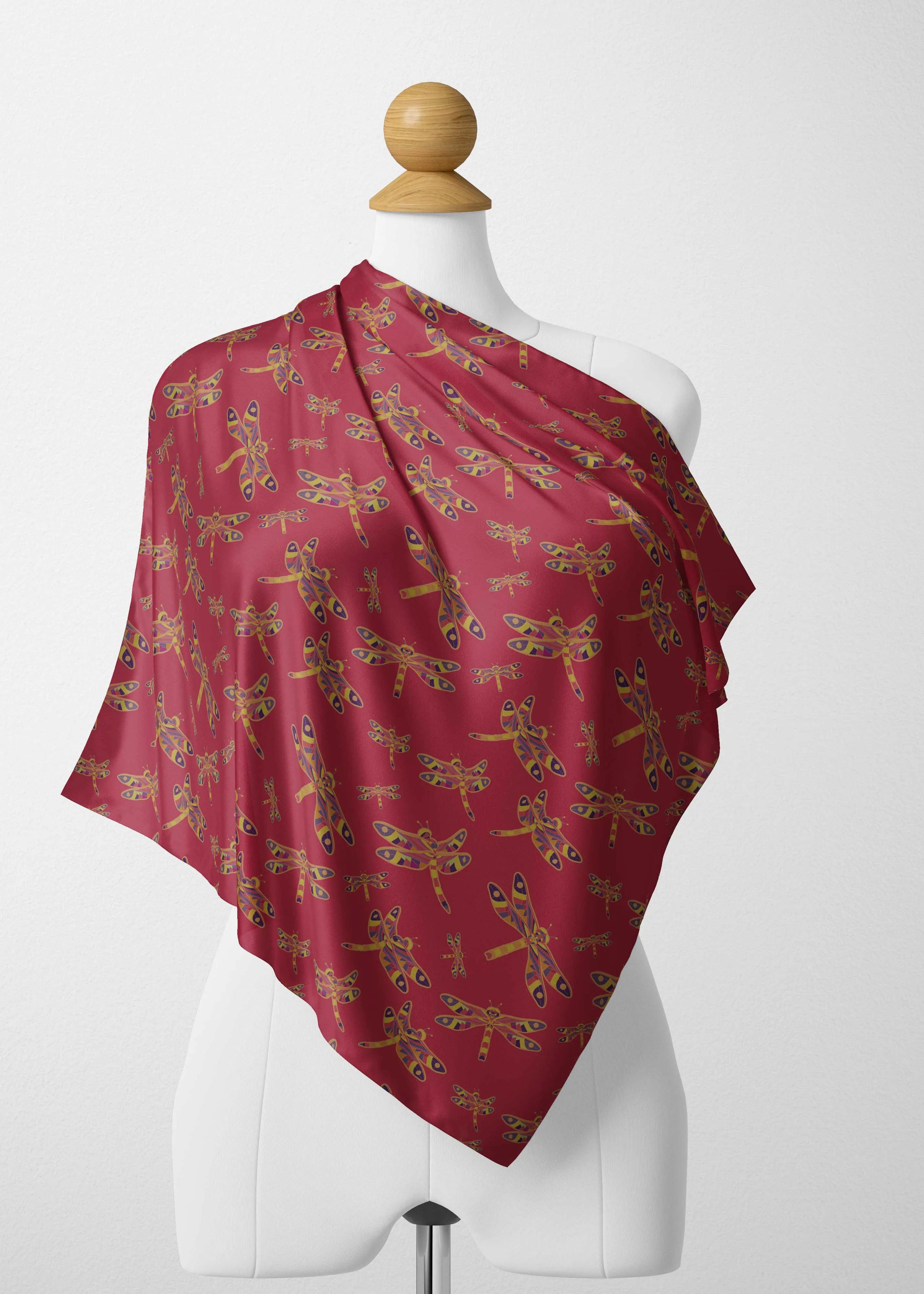 Gathering Rouge Satin Shawl