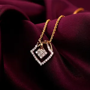 Gold Sublime Square Diamond Pendant