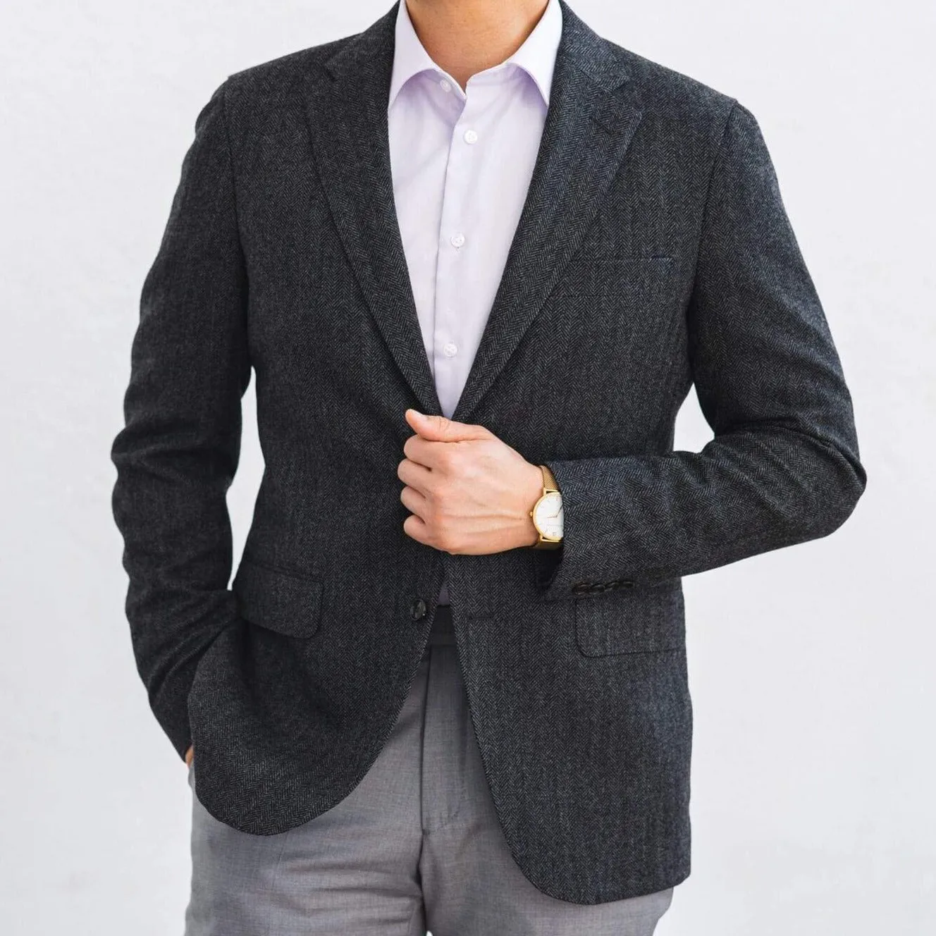 Grey Herringbone Sport Coat