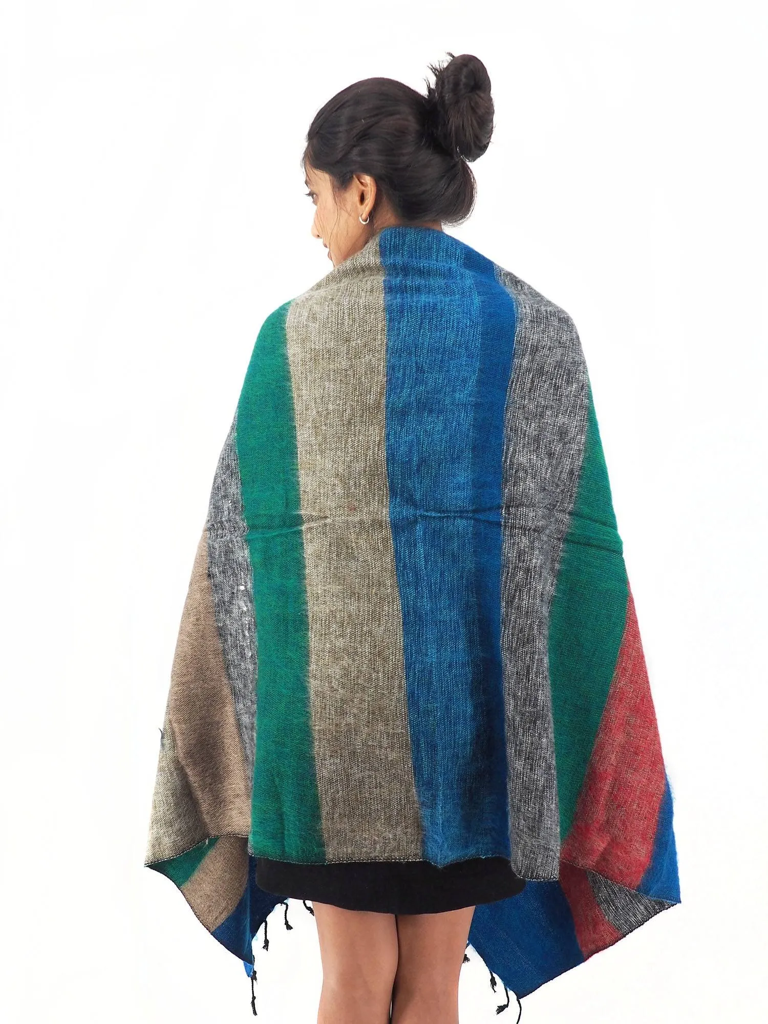 Handmade Hand Loomed Yak Wool Large Shawl Blanket Throw Meditation Shawl