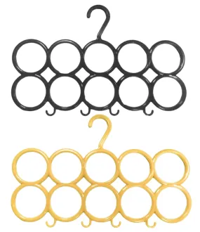 Heart Home 10-Circle Plastic 2 Pieces Ring Hanger for Scarf, Shawl, Tie, Belt, Closet Accessory Wardrobe Organizer (Multicolor) - CTHH14513