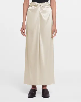 Heida - Sale Slip Satin Wrap Skirt - Porcelain