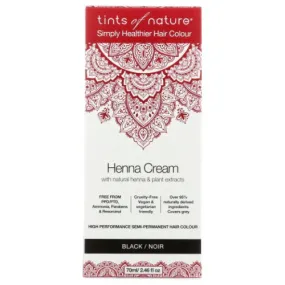 Henna Cream Black 2.46 Oz By Tints of Nature