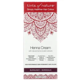 Henna Cream Burgundy 2.46 Oz By Tints of Nature