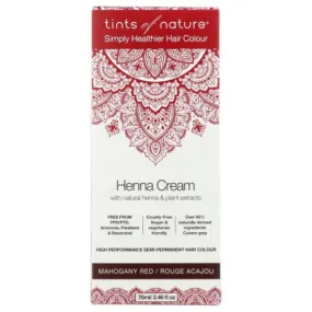 Henna Cream Mahogany Red 2.46 Oz By Tints of Nature