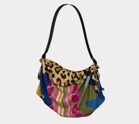 Hot Pink Jigsaw Camo Cheetah Stripe Hobo Scarf Bag