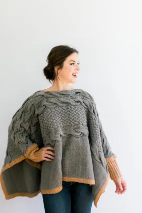 Jacqueline Poncho Two Tone in Organic Merino