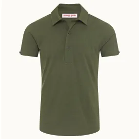 James Bond Green Cotton Silk Polo Shirt - By Orlebar Brown