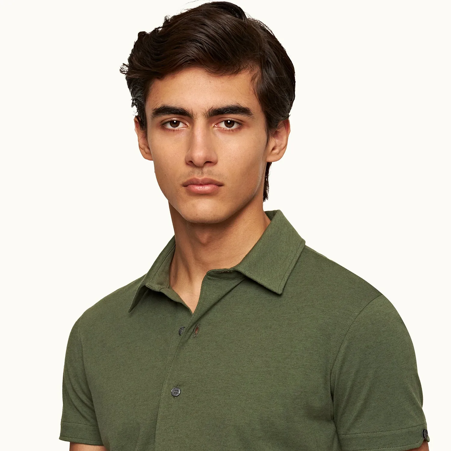 James Bond Green Cotton Silk Polo Shirt - By Orlebar Brown