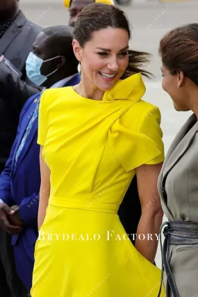 Kate Middleton Yellow Tea Length Dress Wimbledon Final 2022