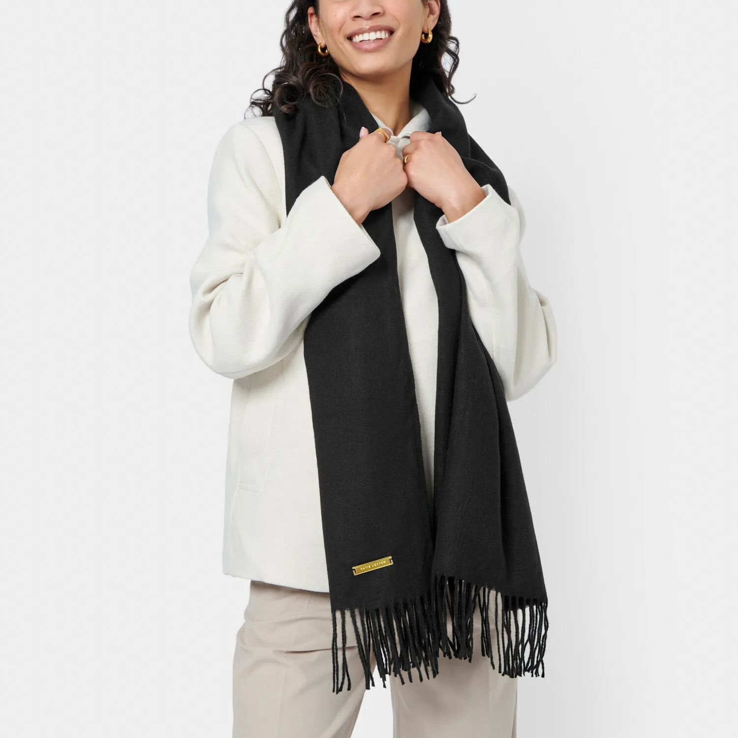 Katie Loxton Black Blanket Scarf KLS616