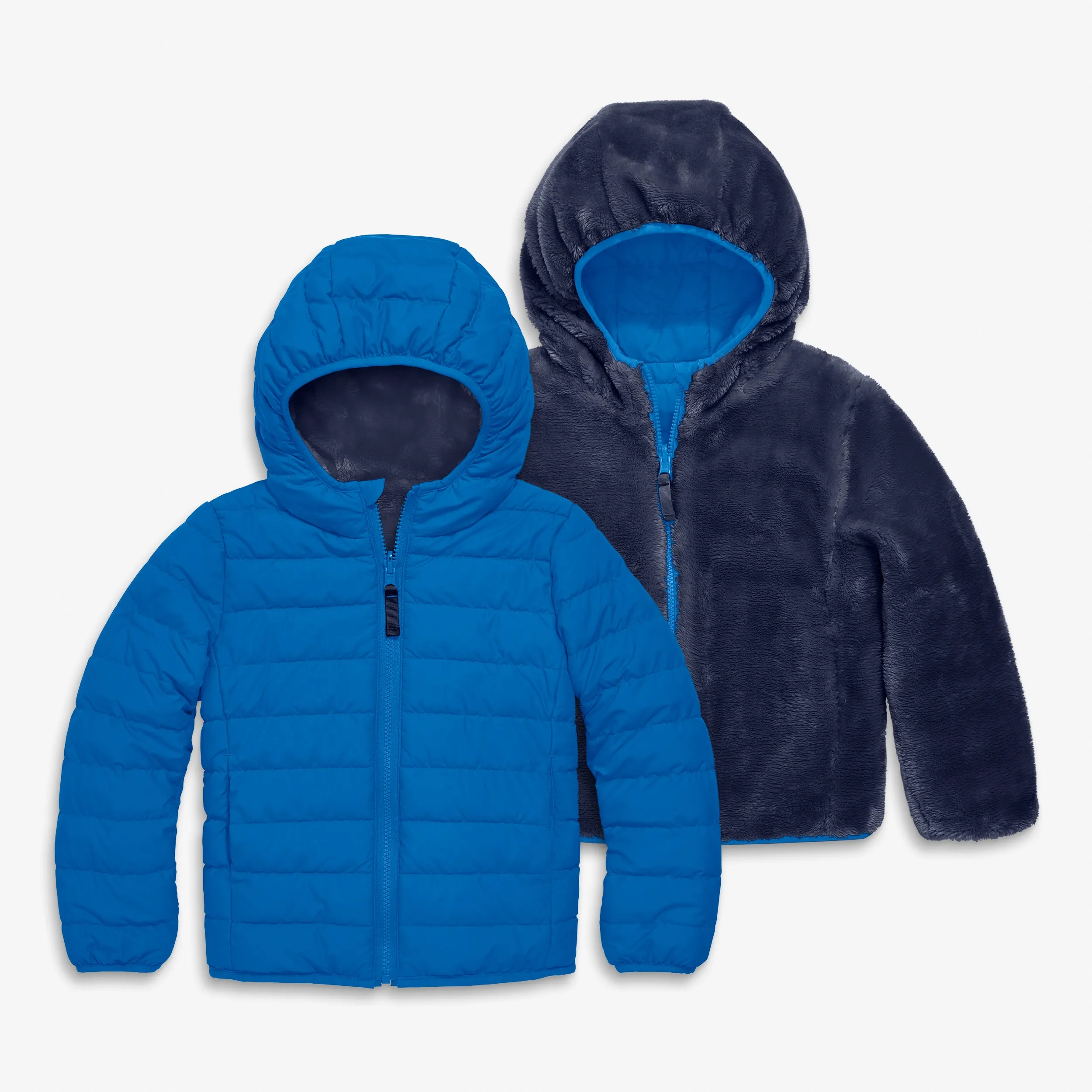 Kids reversible fleece puffer jacket